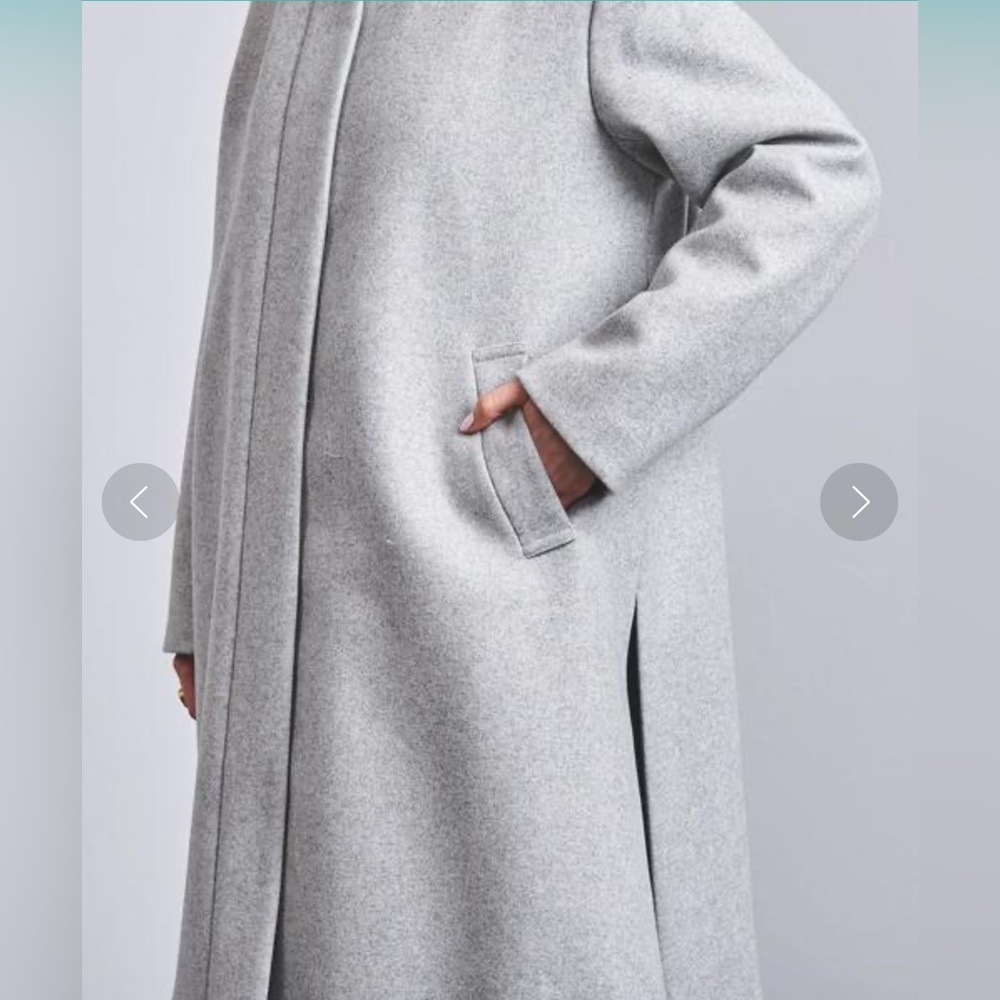 $356 United Arrows Beige Wool Women's Hooded Coat Sz JP38 US6 S Preppy Old money - Picture 5 of 15